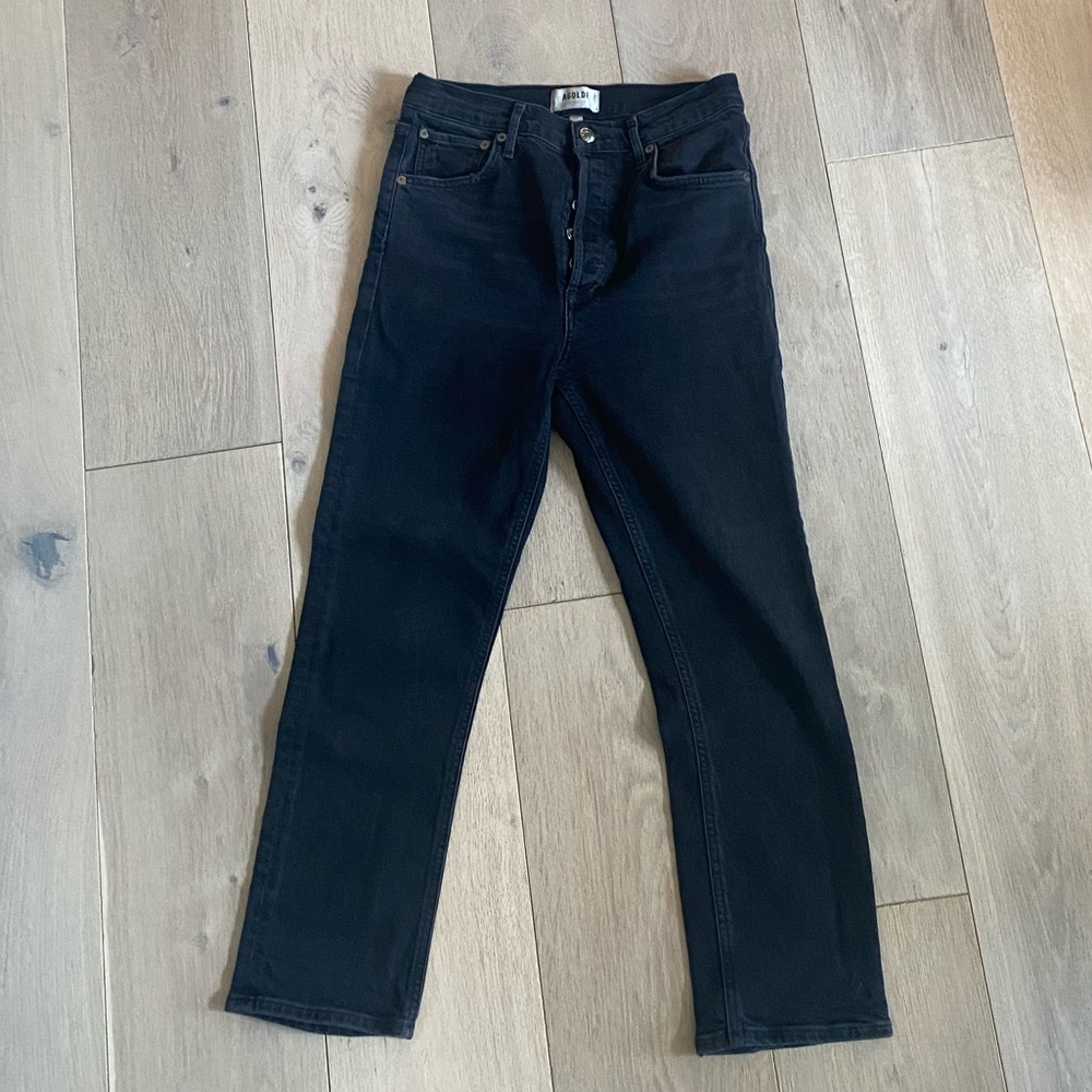 Agolde Riley Black High Rise Jeans - Picture 2 of 3